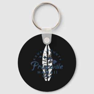 Princeville Kauai Hawaiian Surfing Vintage Hawaii Keychain