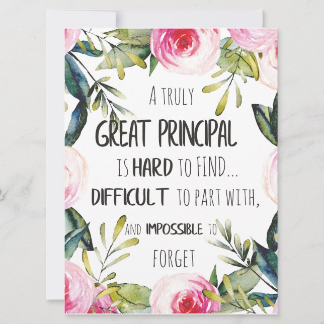 Principal Appreciation Gift Principal Office decor Card (Front)