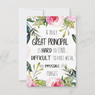 Principal Appreciation Gift Principal Office decor Thank You Card