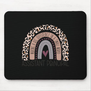 Principal Appreciation Leopard Print Rainbow  Mouse Pad
