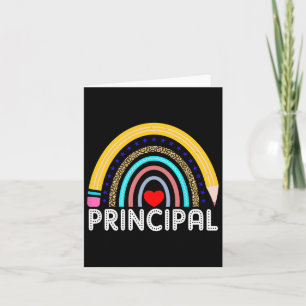 Principal Boho Rainbow Leopard Back To School Prin Card