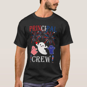 Principal Crew Three Red White Ghost And Blue Ghos T-Shirt