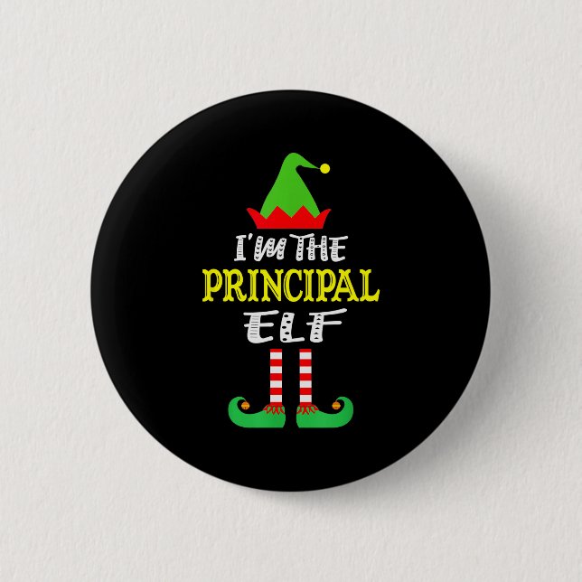 Principal Elf Matching Family Group Christmas  2 Inch Round Button (Front)