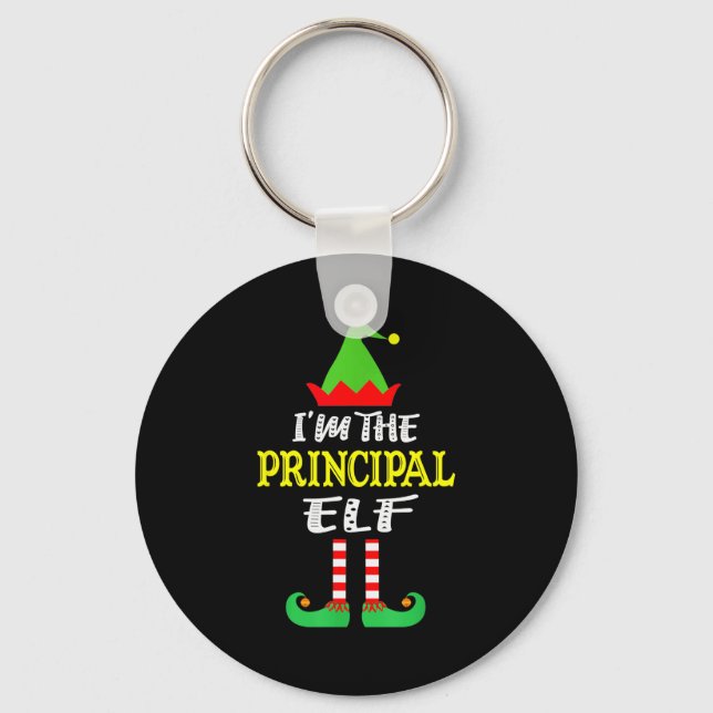 Principal Elf Matching Family Group Christmas  Keychain (Front)