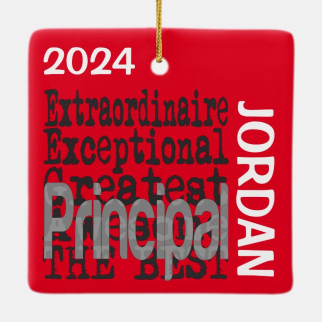 Principal Extraordinaire CUSTOM Ceramic Ornament (Back)