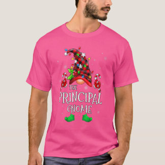 Principal Gnome Buffalo Plaid Matching Family Chri T-Shirt