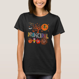 Principal Halloween Zombie Costume Skeleton Scary  T-Shirt