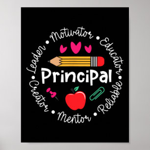 Principal Leader Motivator Funny Back To School Fi Poster