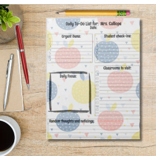 Principal Personalized Daily To-Do List Notepad