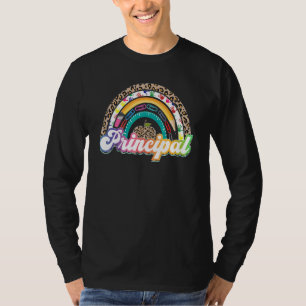 Principal Rainbow Leopard School Principal T-Shirt