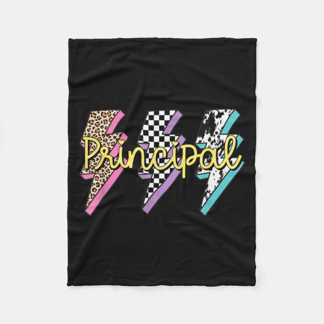 Principal Retro 80s 90s Leopard Print Lightening Fleece Blanket (Front)