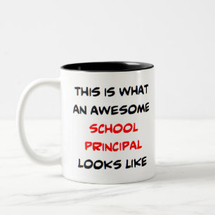 principal school, awesome Two-Tone coffee mug