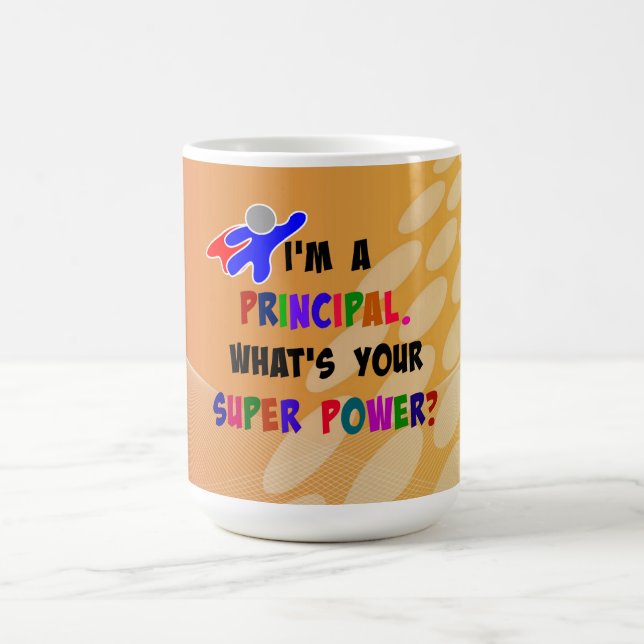 Principal Superhero Humour on Abstract Design Mug (Center)