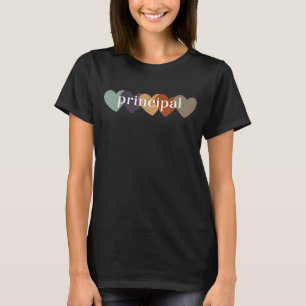 Principal Teacher Hearts Back To School Teach Rain T-Shirt