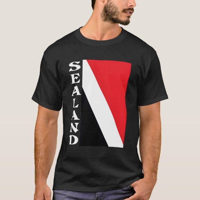 Principality Of Sealand Flag Sideway Flag T-Shirt (Front)