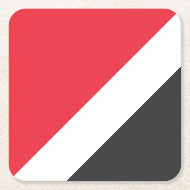 Principality of Sealand Flag Square Paper Coaster (Front)