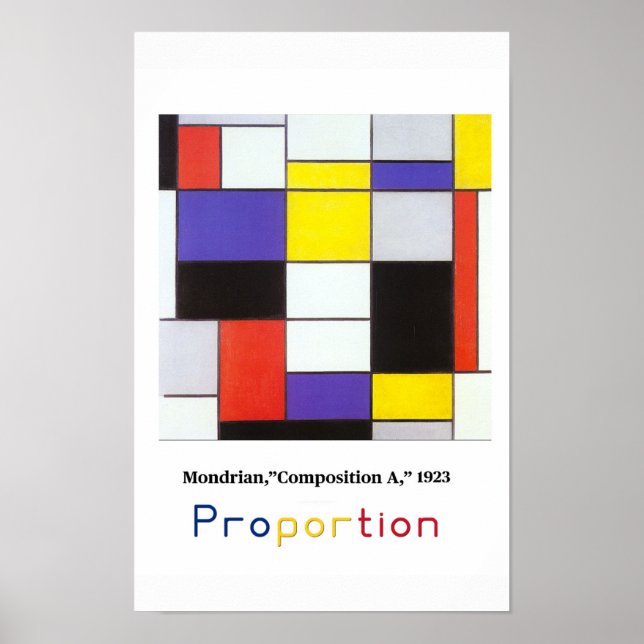 Principles of Art - Proportion, Mondrian Poster (Front)