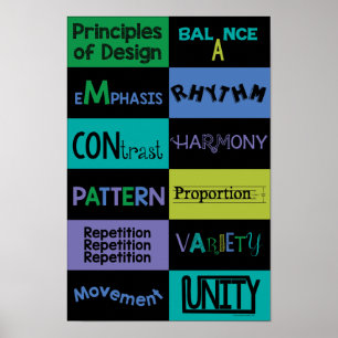 Principles of Design with Cool Colours Poster