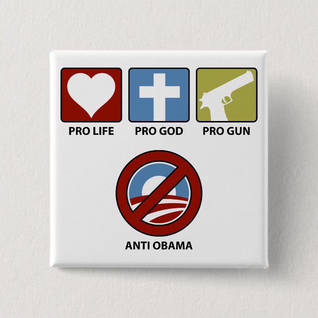 Princples Against Obama 2 Inch Square Button (Front)