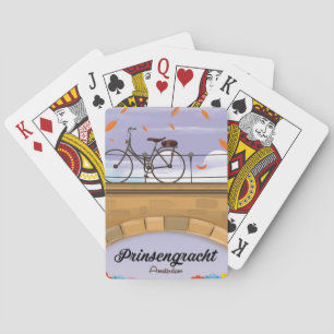 Prinsengracht,Canal Amsterdam Travel poster Playing Cards