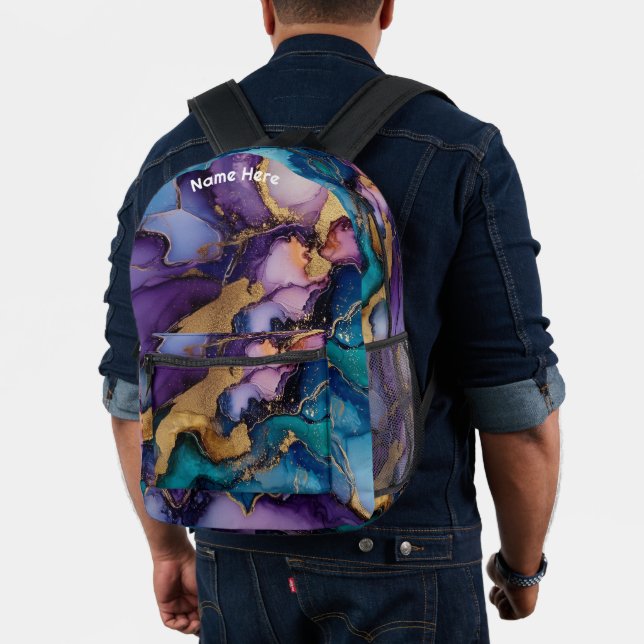Print All Over Personalized Name Purple Agate  Printed Backpack (Insitu (Model))