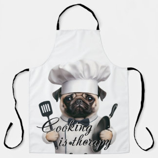Print Apron Cooking is therapy