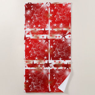 Print,custom,template,red,modern,christmas,fun, Beach Towel