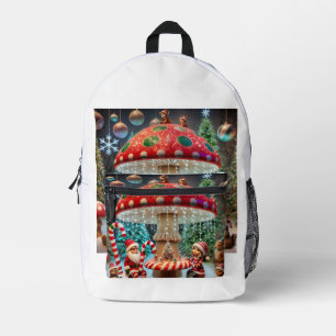 Print Cut Sew Backpack: Christmas Mushroom Design Printed Backpack