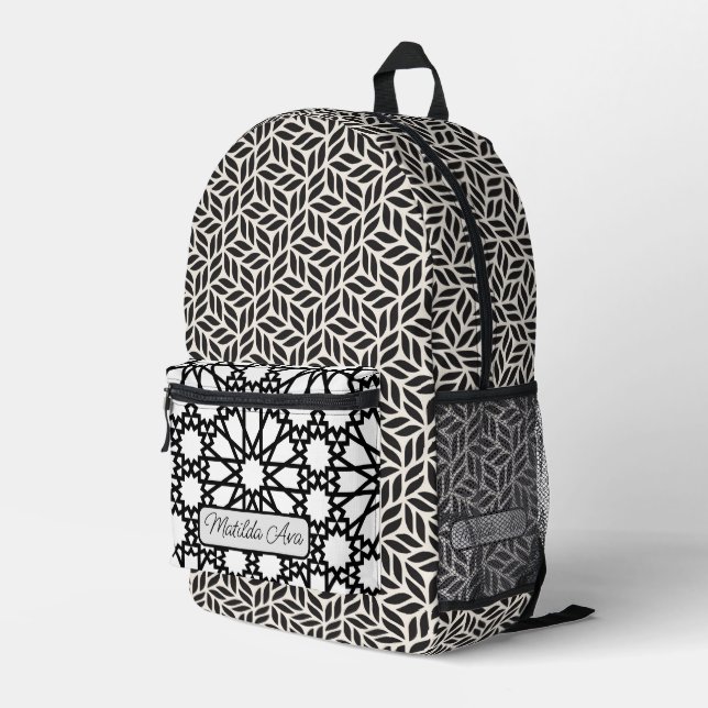 Print Cut Sew Backpack - Personalize B/W Star (Back Corner Right)