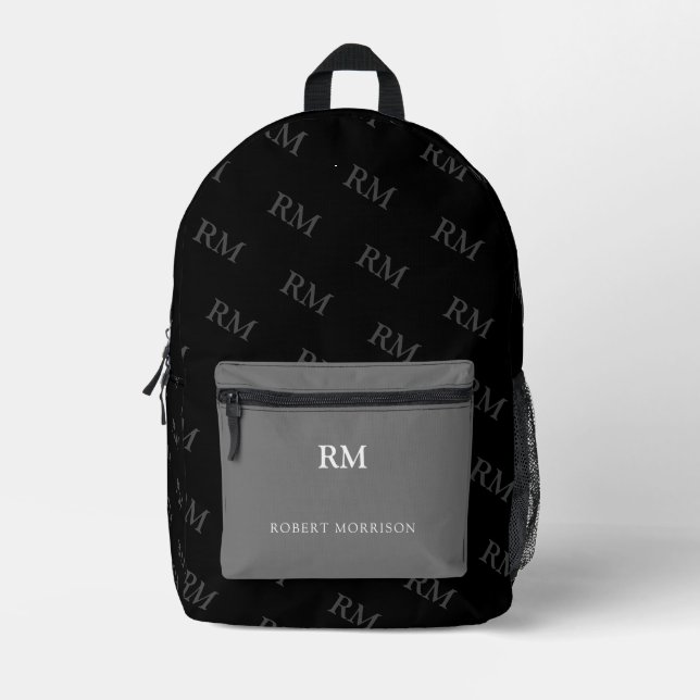 Print Cut Sew Bag black and grey (Front)