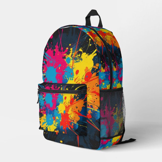 Print Cut Sew Paint Splatter  Backpack (Back Corner Right)