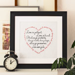 Print - Love is Patient Word Heart<br><div class="desc">This attractive print features a short version of 1 Corinthians 13:4 "Love is patient,  Love is kind... ". This attractive print features the verse in a heart shape in addition to the words inside the heart.</div>