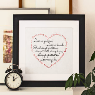 Print - Love is Patient Word Heart