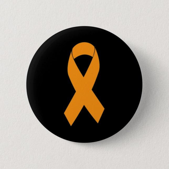 Print Multiple Sclerosis Ms Orange Ribbon  2 Inch Round Button (Front)