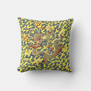 Print of Ancient Chinese Dragon Throw Pillow