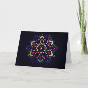 Print of Hand Painted Mandala Blank Note Card