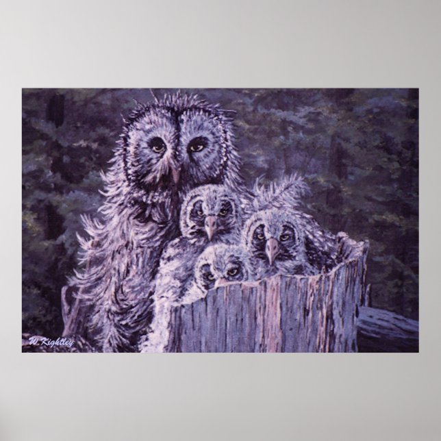 Print of "Owl Family" (Front)