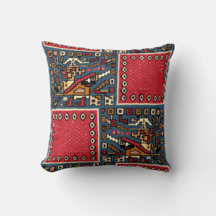Print of Pre-Columbian Peruvian Moche Pattern Throw Pillow