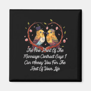 Print Of The Marriage Contract Wedding Funny Magnet