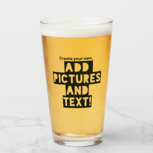 Print on a BEER GLASS - Upload Pic, add Text!