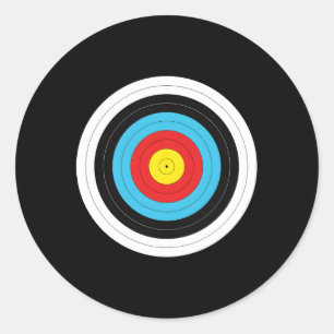 Print On Back Archery Target Classic Round Sticker