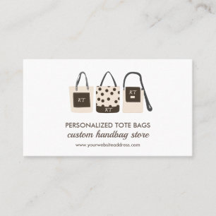 Print on demand Monogram Tote Bags Business Card