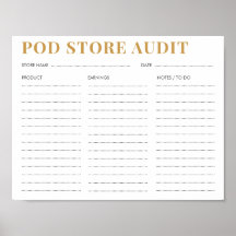 Print on Demand Small Business Store Audit List