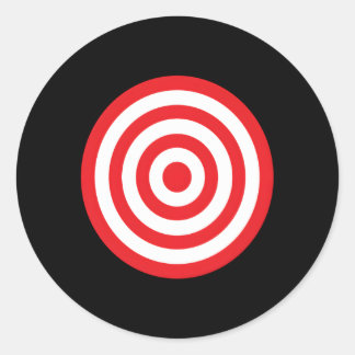 Print On Front Back Bullseye Target Bulls Eye Red  Classic Round Sticker