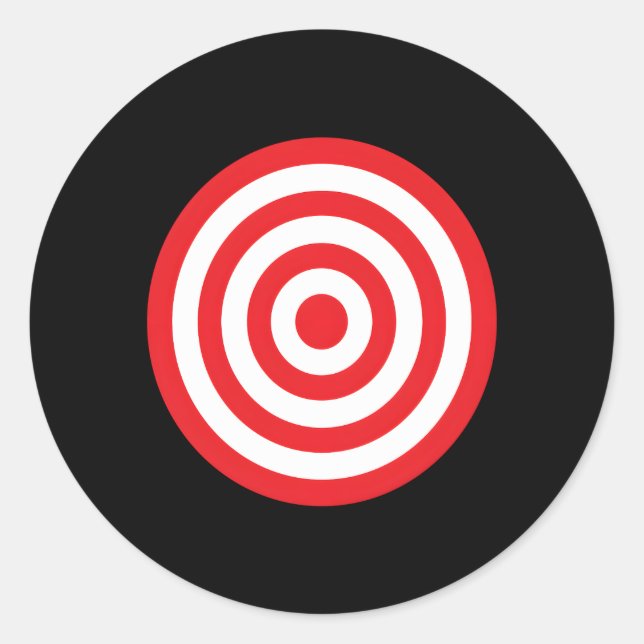 Print On Front Back Bullseye Target Bulls Eye Red  Classic Round Sticker (Front)