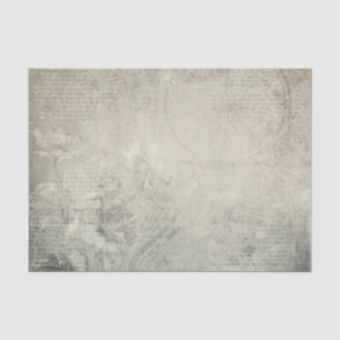 Print Page with Impressed White Flowers Tissue Paper