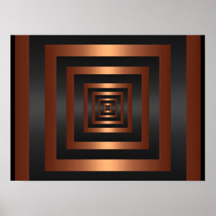 Print Rectangle Vision Black & Copper
