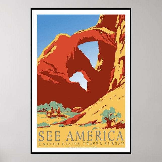 Print Retro Vintage Image Travel America (Front)
