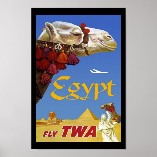 Print Retro Vintage Image Travel Egypt (Front)