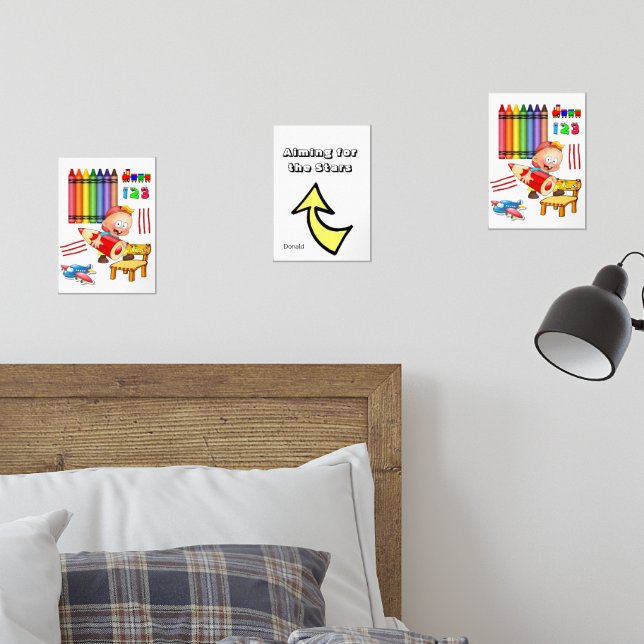 Print Set Aimant Stars Crayons Trains Avion (Chambre à coucher)